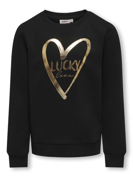 KIDS ONLY GIRL KOGMARY L/S O-NECK BOX SWT Black/SILVER METAL