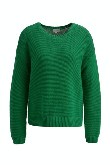Milano PULLOVER WITH ROUNDNECK AND 1/1 SLE DEEP GREEN