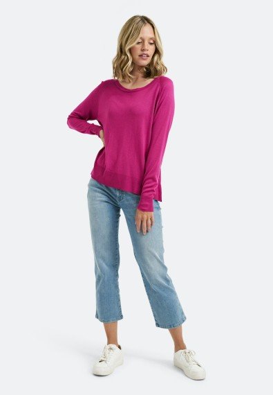 Milano PULLOVER WITH ROUNDNECK AND RAGLAN PINK